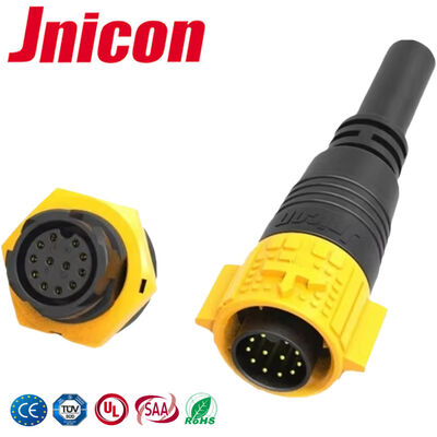 PA66 M19 12Pin 5A وصلات فصل سريع IP67 سلك إلى الكابلات