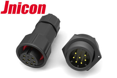 البلاستيك الأسود IP68 موصل الطاقة 12A 300V M19 7 دبوس برغي قفل