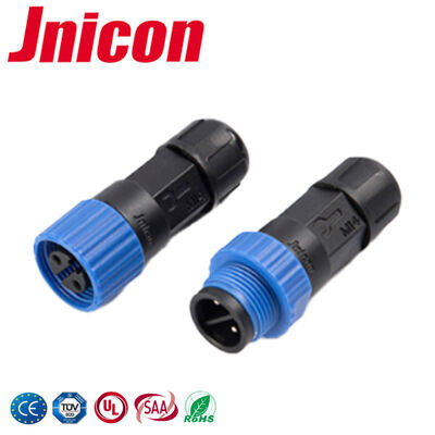 M15 2 دبوس ماء ذكر أنثى موصل IP68 برغي قفل لأضواء الشوارع