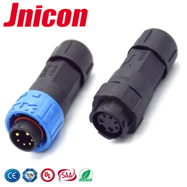 M16 10A 2+4 دبوسات سلكية للاتصالات السلكية UL Multi Pin Connectors مقاومة للماء