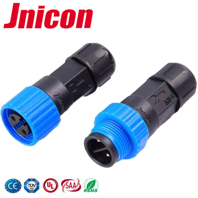 10A M15 2 دبوس IP68 وصلة 0.3 - 1.5mm2 مجموعة الكابلات لمعدات الإضاءة
