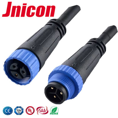 مصفوفة بالذهب 3 دبوس مكامل كابل مضاد للماء M15 10A 300V للضوء في الخارج
